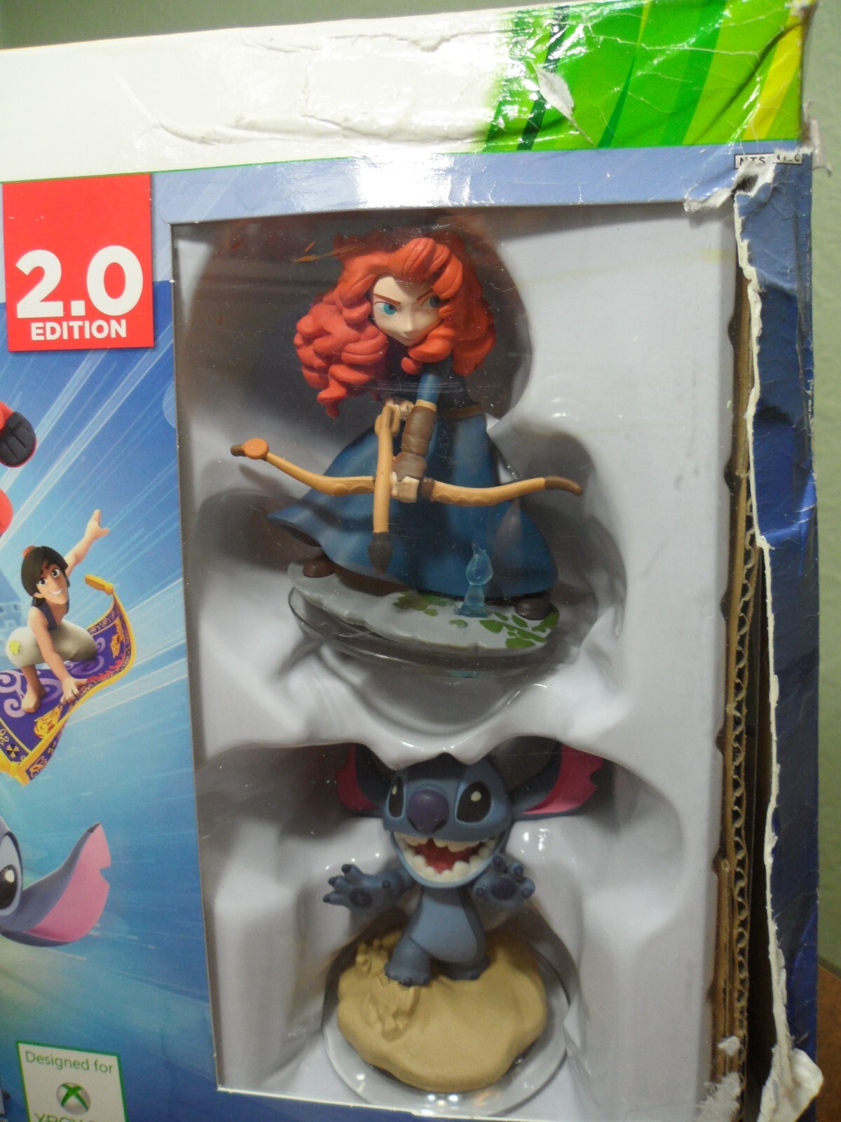 Xbox 360 Disney INFINITY Toy Box Starter Pack 2.0 Edition Stitch & Merida NIB