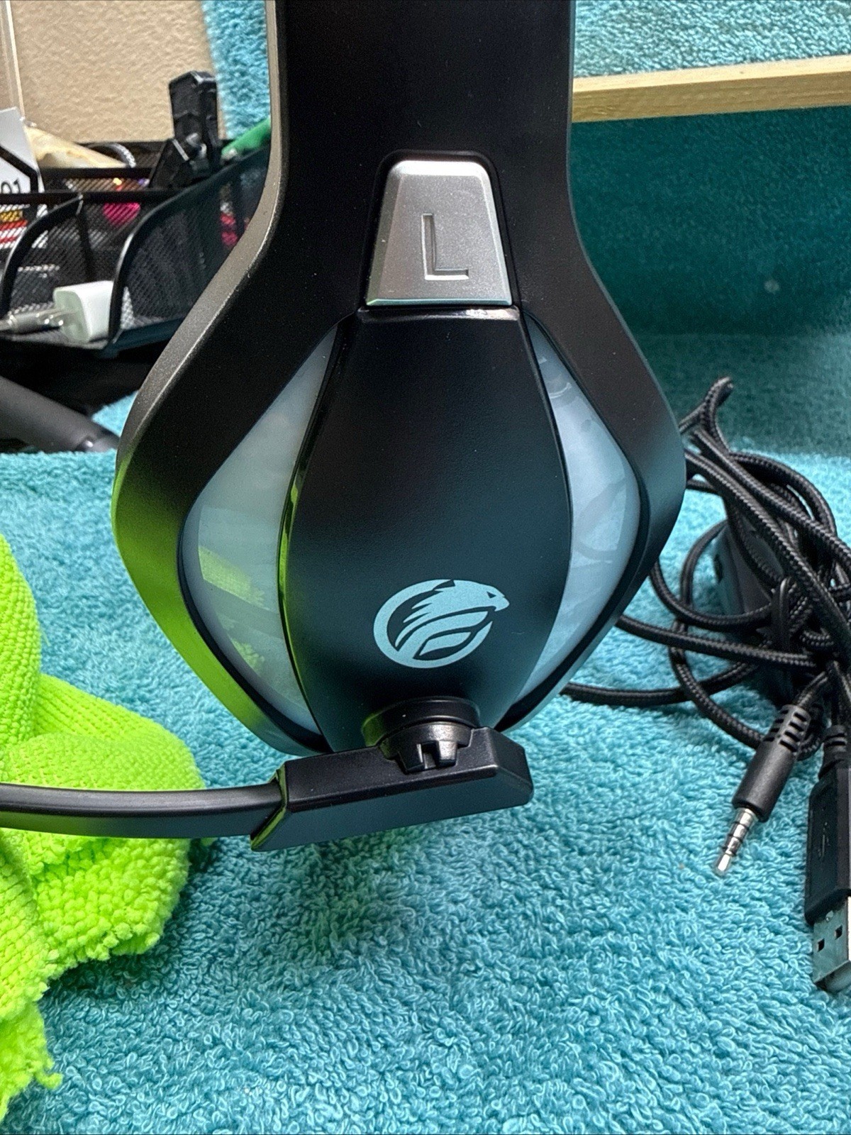 Fachixy FC-100 Black Headband Gaming Headset Boom Mic Wireless USB