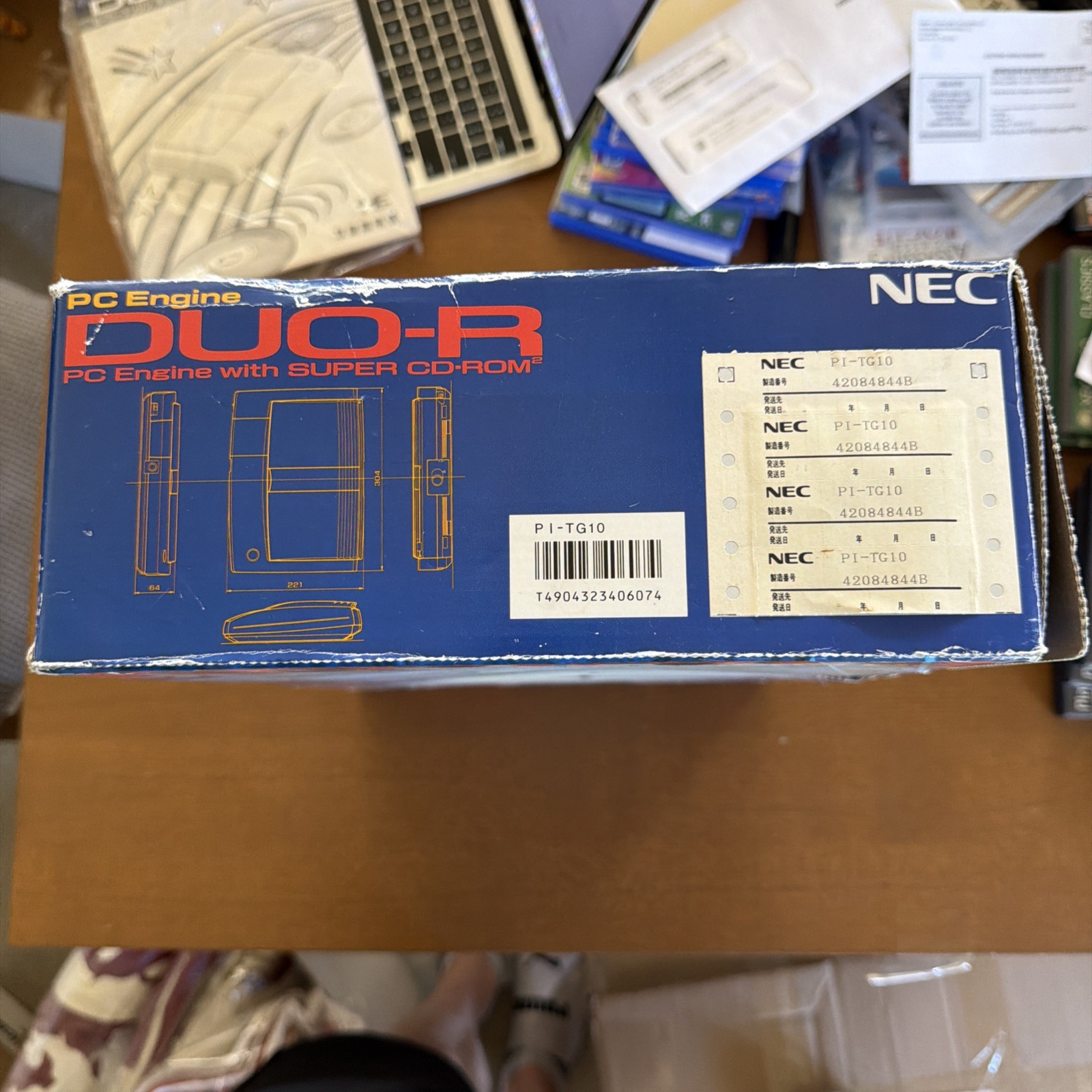 PC ENGINE DUO-R BOX AND MANUAL (NO SYSTEM), INCLUDES PACKING STYROFOAM