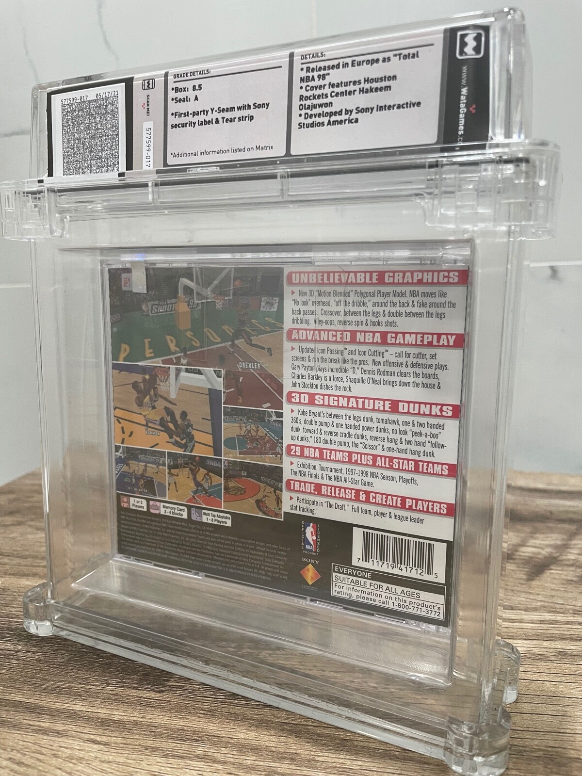 NBA Shootout ’98 Sony Playstation Factory Sealed Video Game Wata 8.5 Graded 1998