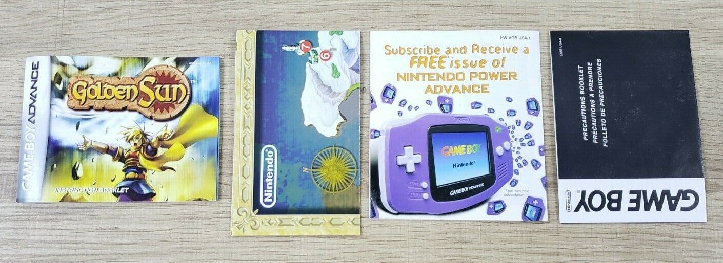 GOLDEN SUN – MANUAL, MAP AND INSERTS ONLY – NO GAME INCLUDED – GBA