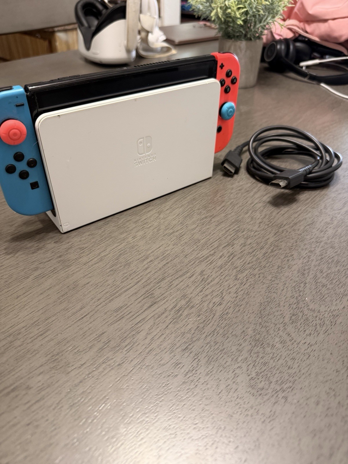 Nintendo Switch Console w/ White Dock & Red/Blue Joy-Con Controllers HDMI