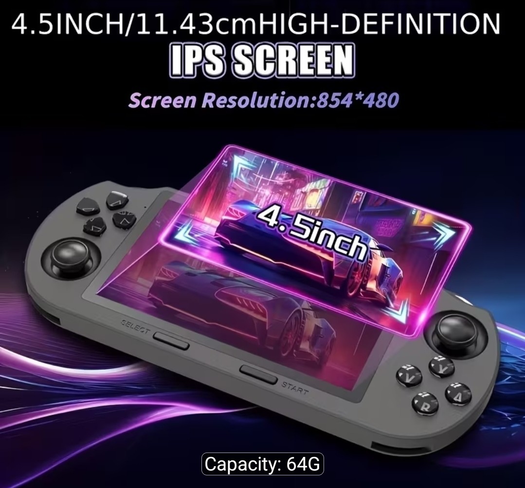 Vintage Handheld Portable Game Runs On Linux, Built-in 3000mAh Battery an USB Ch