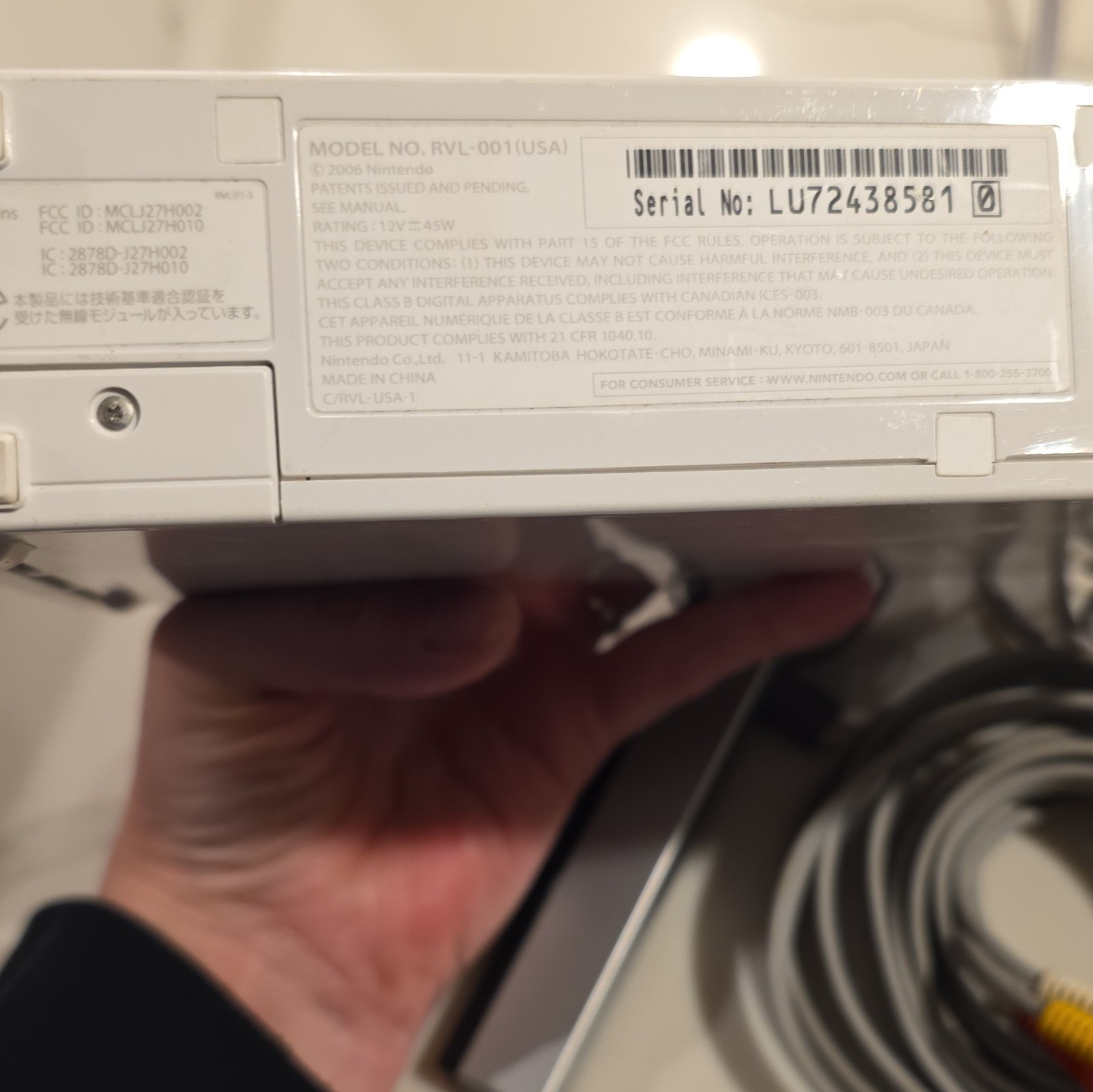 Nintendo Wii RVL-001(USA) NTSC-U White Console Wi-Fi 480p w/ AV, Sensor