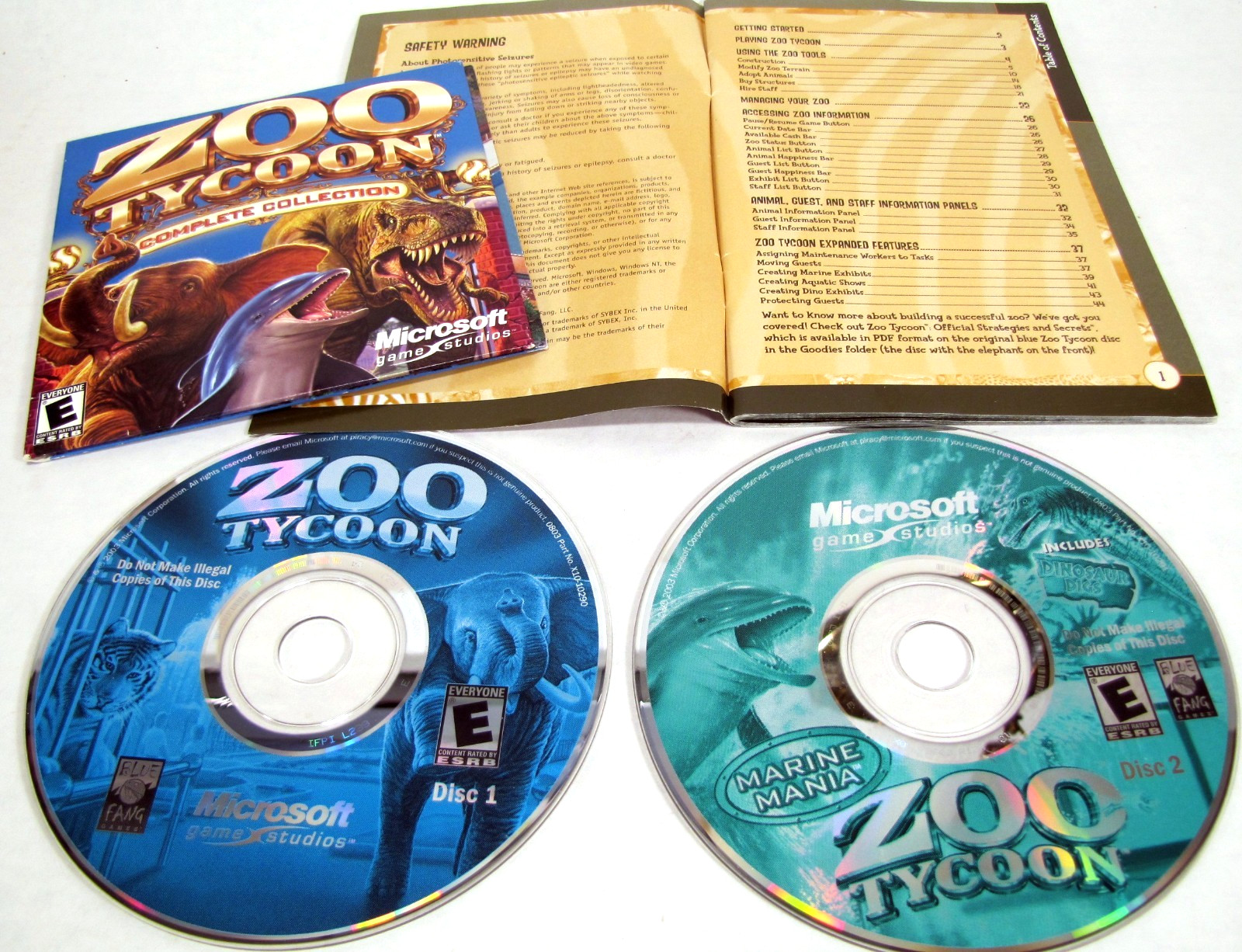 Zoo Tycoon: Complete Collection (PC, 2003) Rare HTF with Instruction Booklet