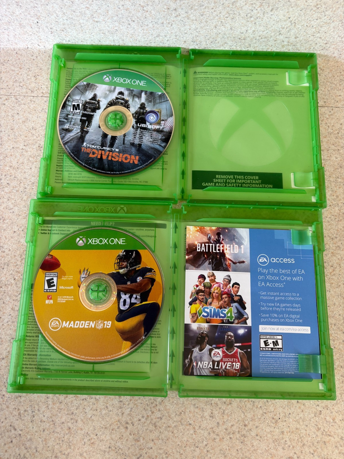Microsoft Xbox One 500 GB Black Console 1540 w/ Controller & 3 Games