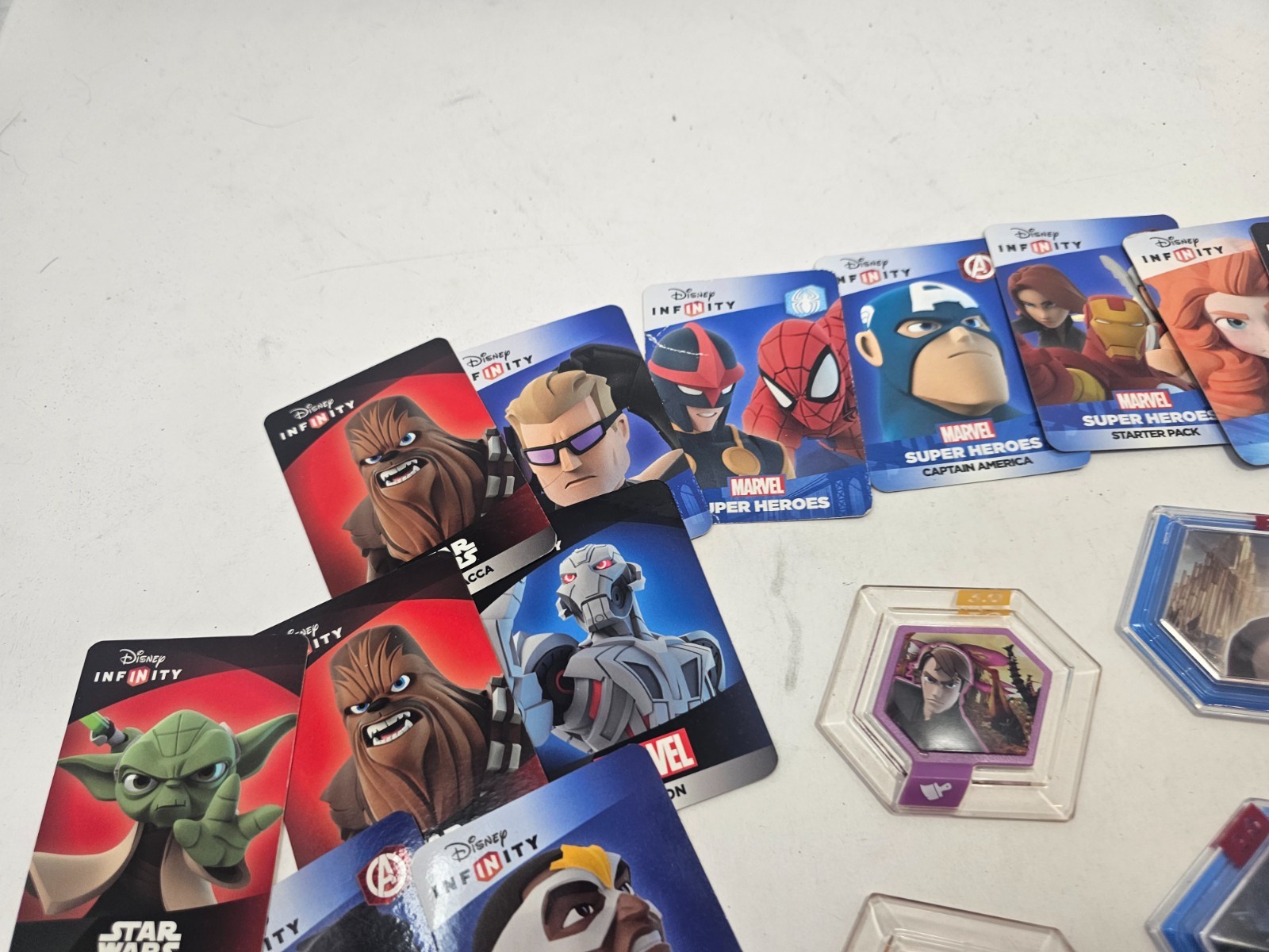 Disney Infinity Power Disc and Web Code Cards Mixed Lot Star Wars Marvel