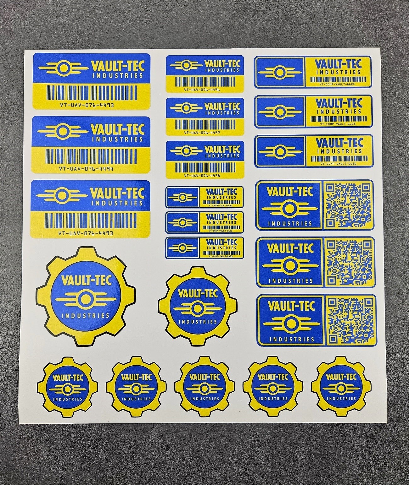 Vault-Tec Asset Tags Sticker Set – Fallout Inspired Decals Laptop Car Gaming