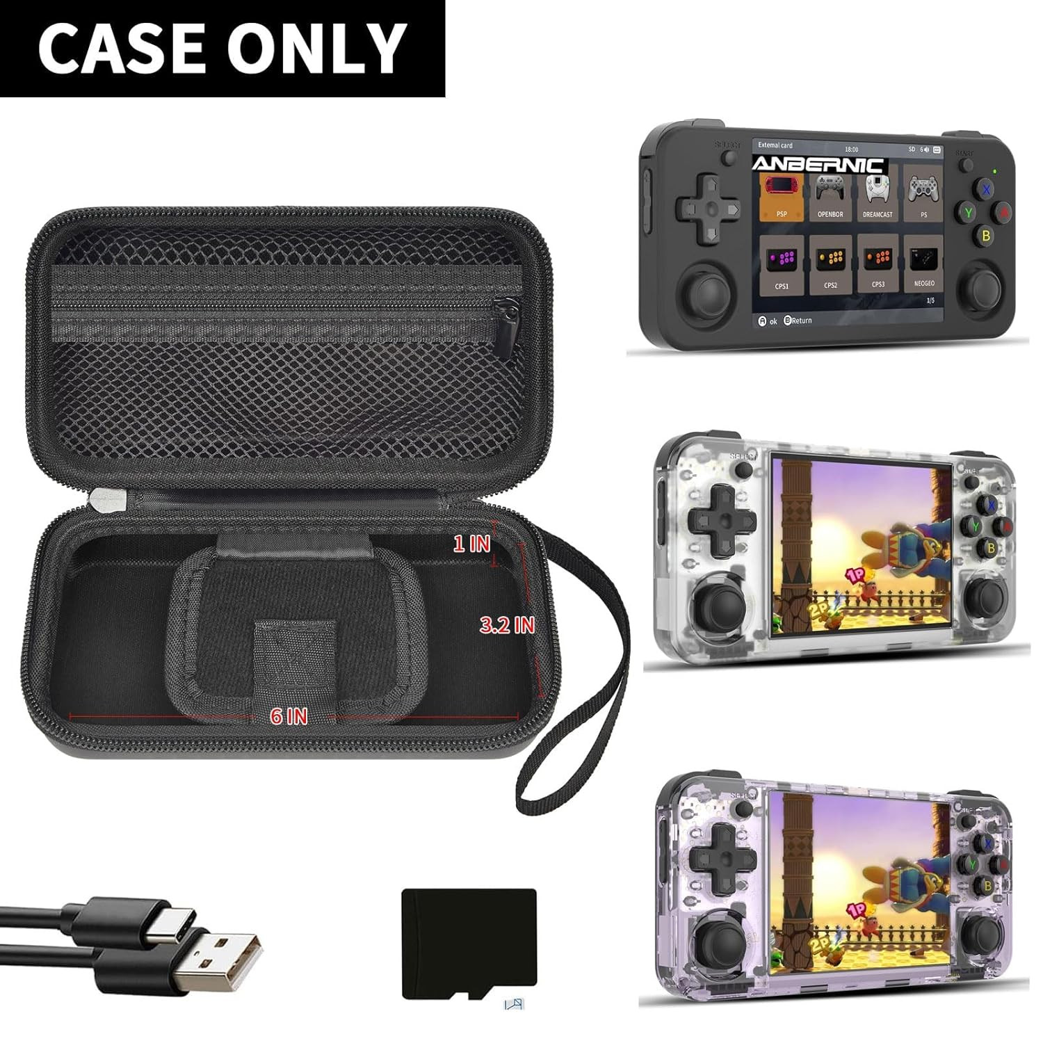 Case Compatible with RG35XX H Retro Game Console, Handheld Emulator Gaming Pl…