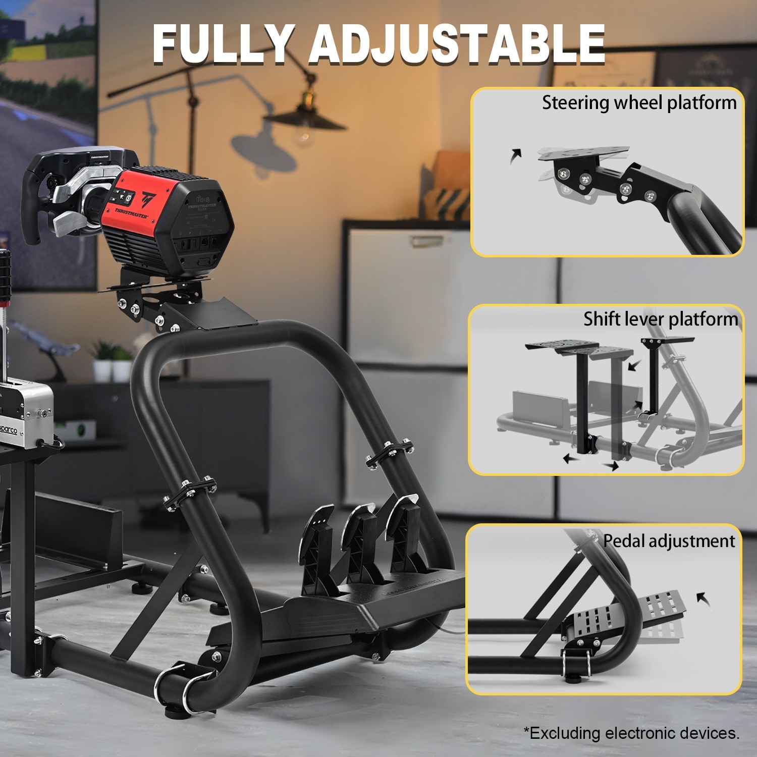 Marada Racing Sim Cockpit Wheel Stand Stable Fit Logitech G29 G920Thrustmaster