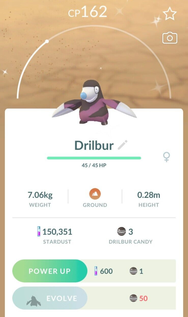 Shiny Drilbur – Trade 20kStardust – Read Description