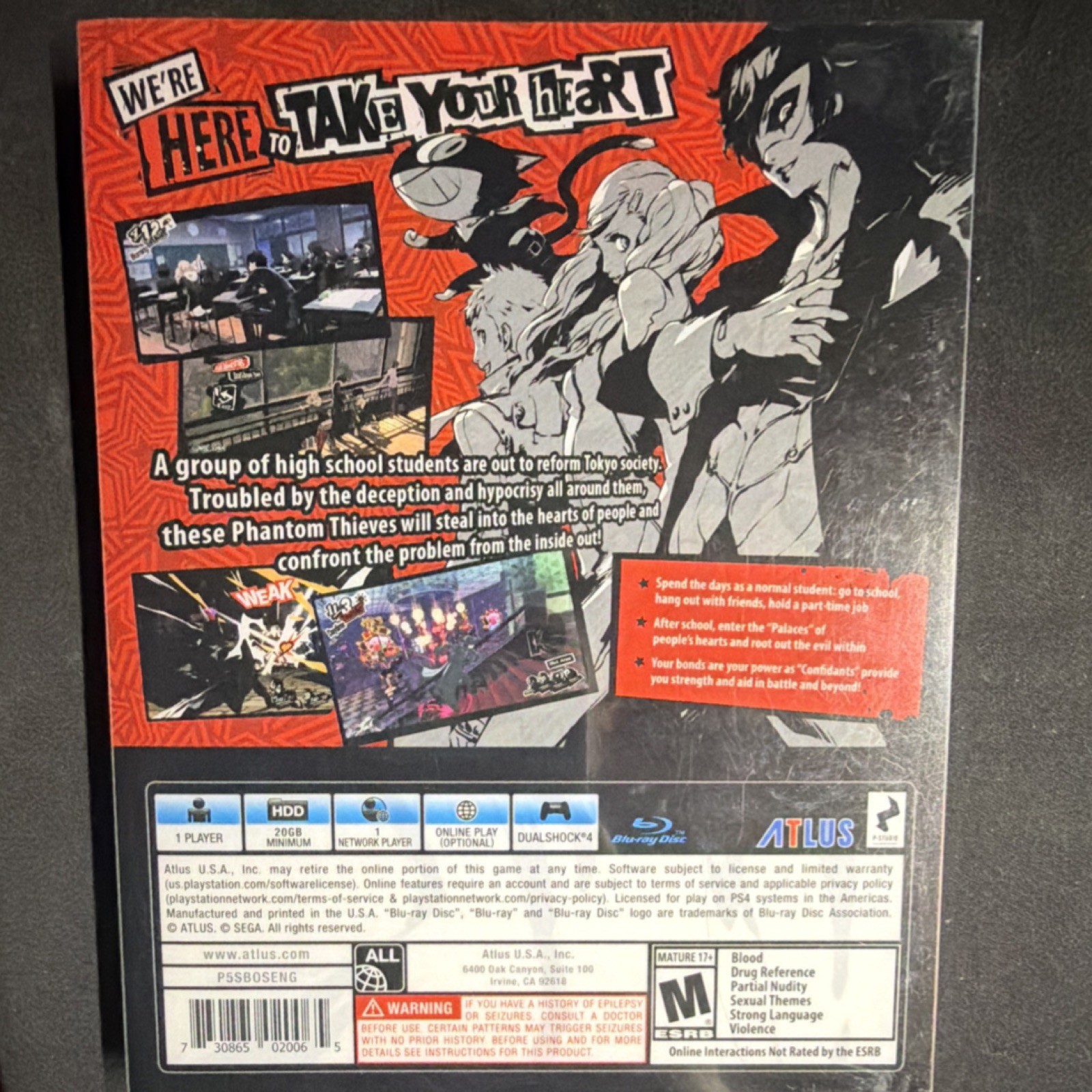 Atlus Persona 5 Take Your Heart Premium Edition PS4 w/ Art Book & Plush