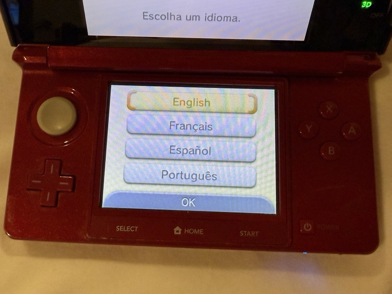 Nintendo 3DS Flame Red CTR-001 USA with 4 Games Mario & Sonic , Raving Rabbids
