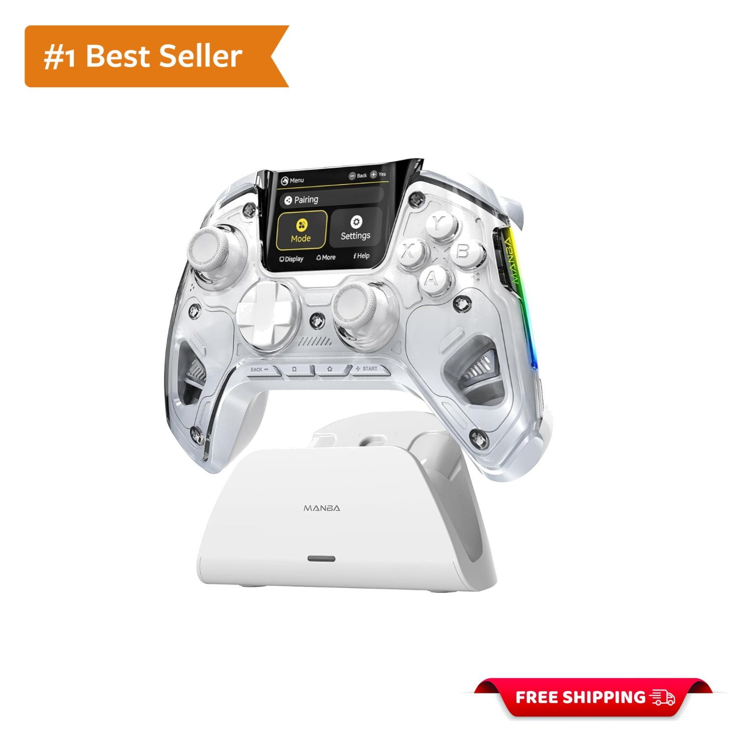 Interactive Screen Wireless Gaming Controller for PC, Switch, iOS & Android
