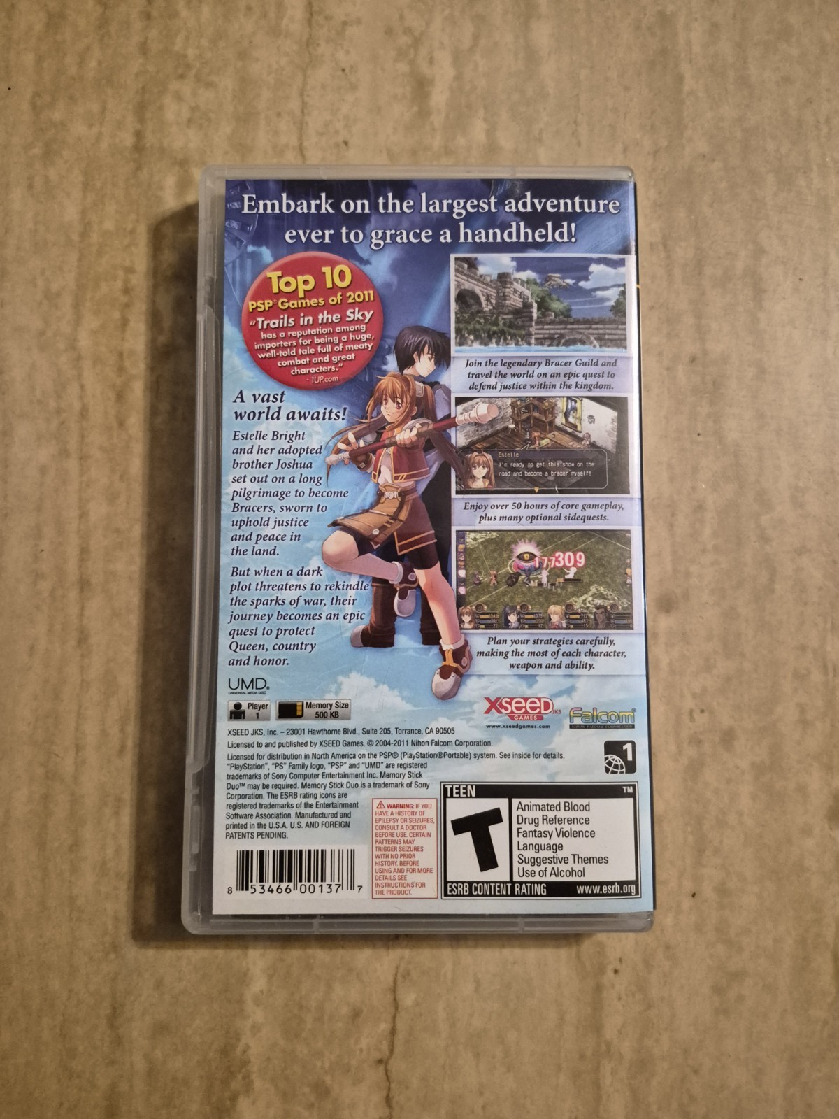 Legend of Heroes Trails in the Sky Sony PSP Complete CIB