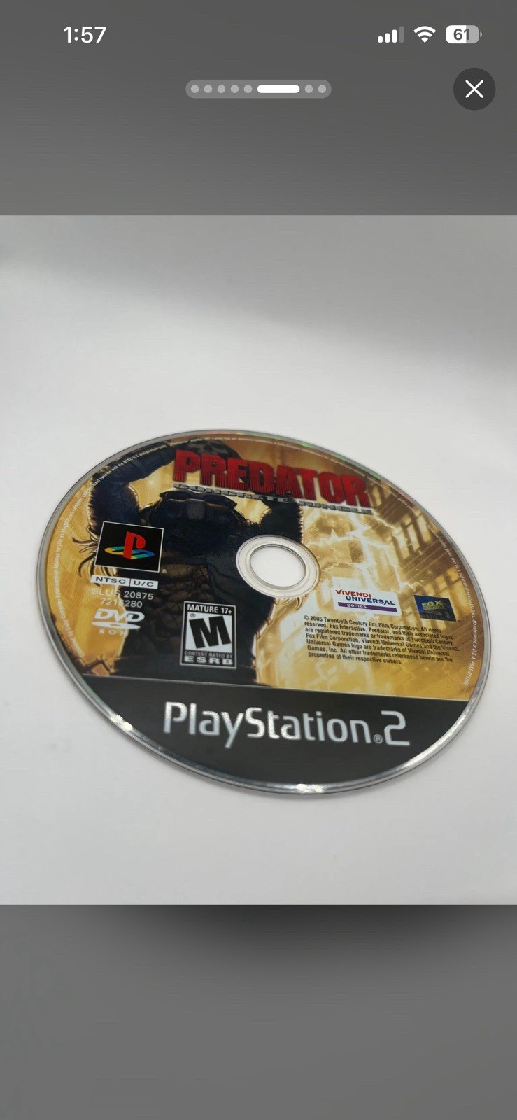 Predator: Concrete Jungle PS2 2005 M Rated NTSC-U/C Manual Included