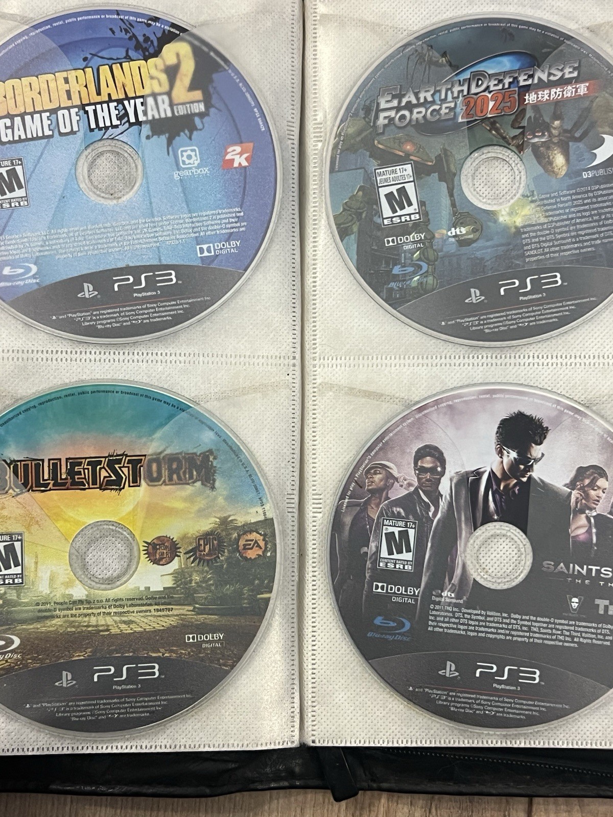 Lot Of 64 Sony Playstation 3 PS3 Disc Only Games Binder Untested Mixed Games