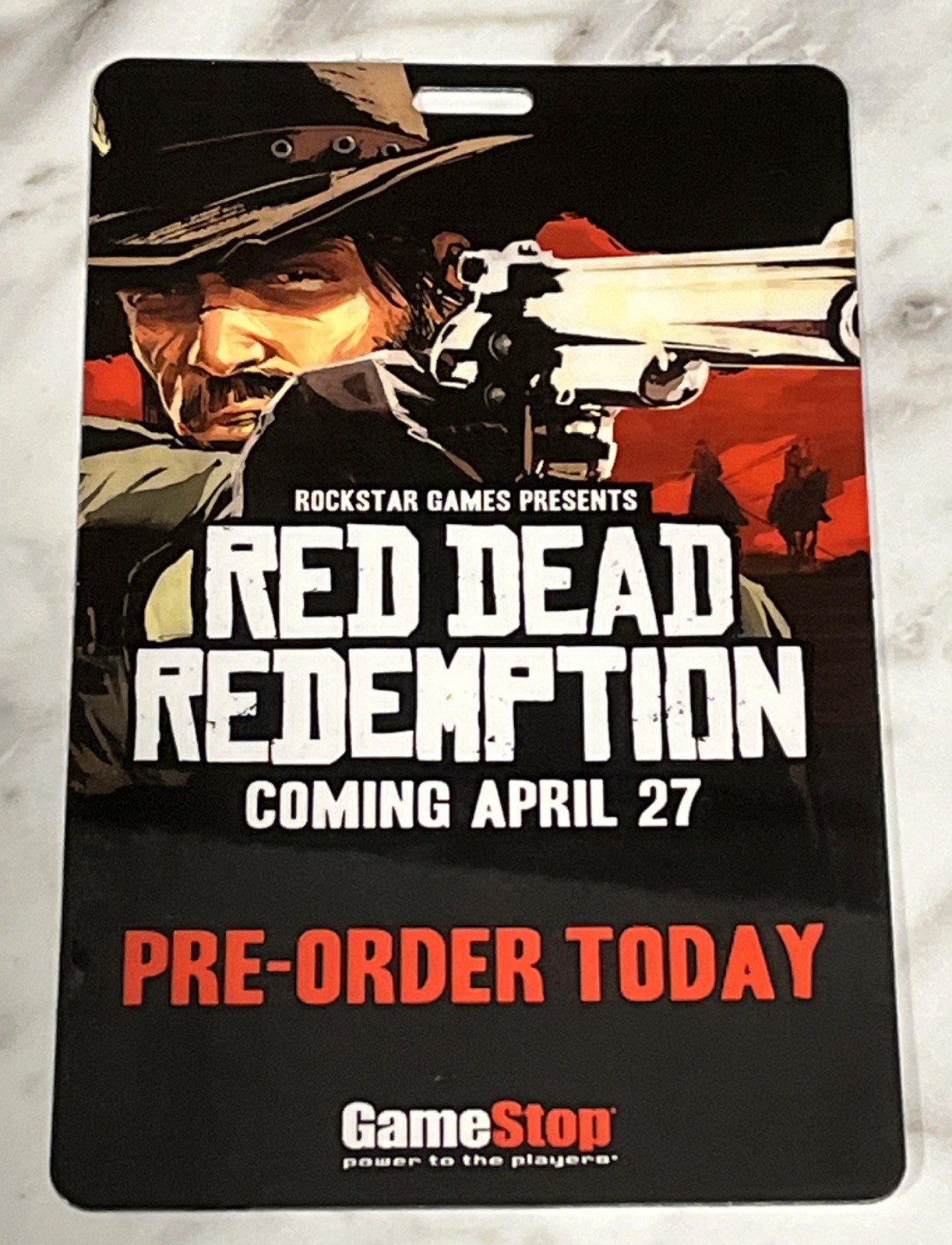 Red Dead Redemption GameStop Employee Pre-Release Promo Tag No Lanyard