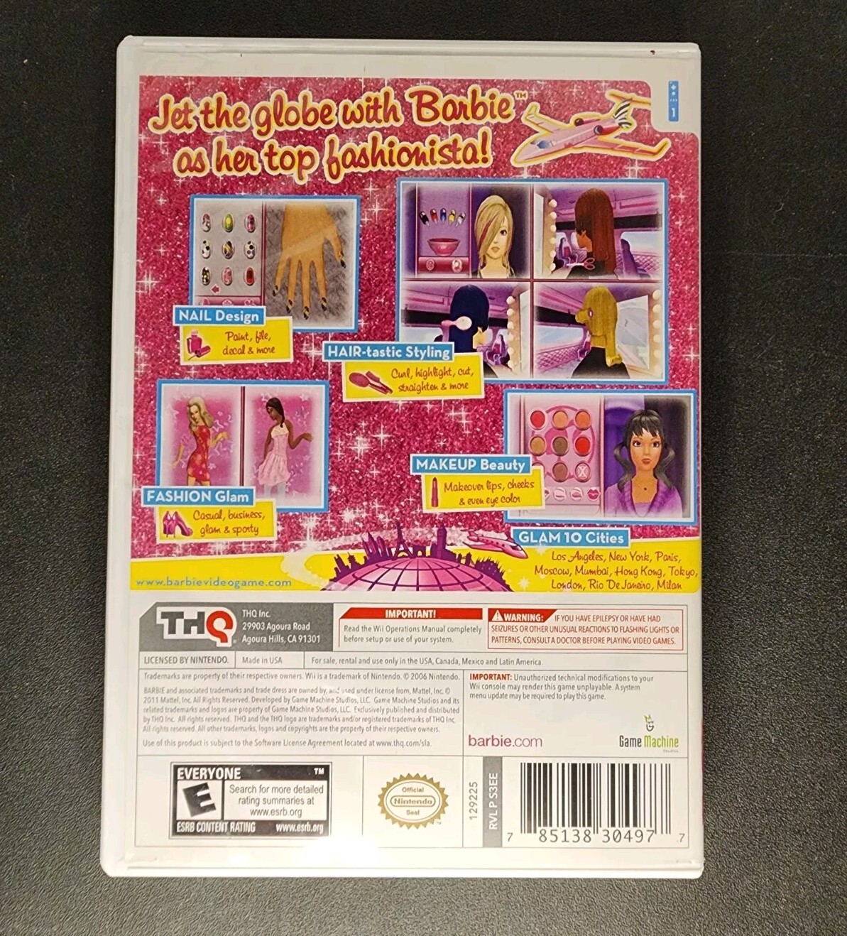 Barbie: Jet, Set & Style (Nintendo Wii, 2011) TESTED and Complete with Manual