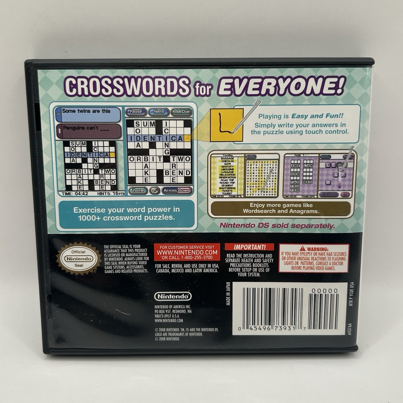 Crosswords DS (Nintendo DS, 2008) Complete