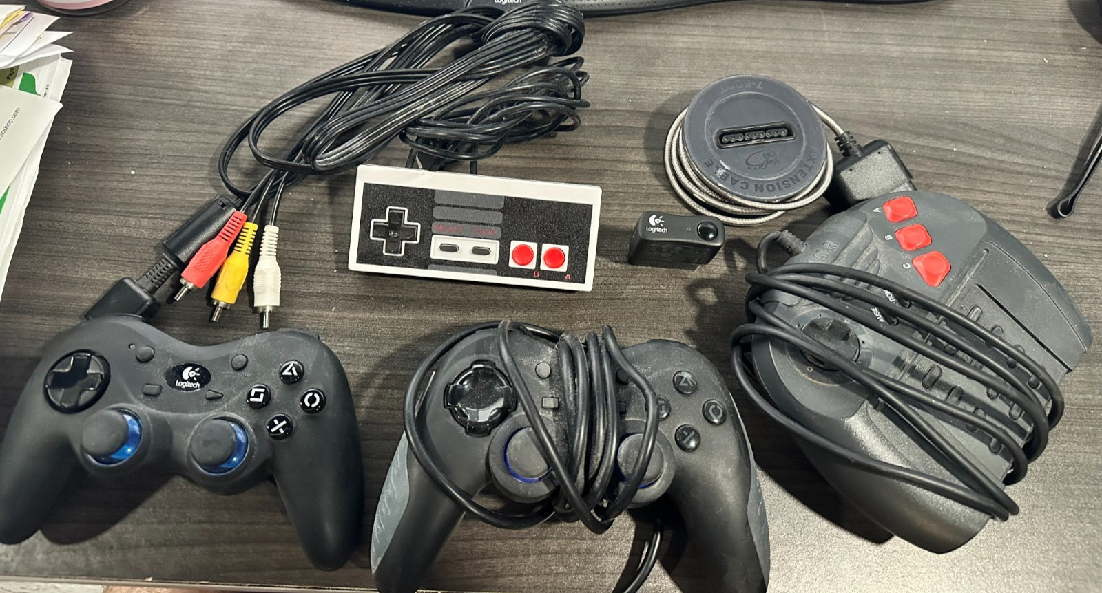 Logitech Action g-x2d11 Wireless with Dongle + wired Atari + Nintendo Lot
