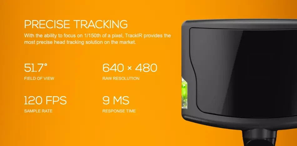 Natural Point TrackIr 5 Optical Head Tracking System with Track Clip – New