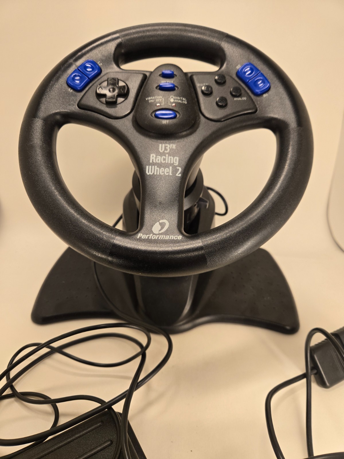 Performance V3FX Racing Wheel 2 w/Foot Pedal for Playstation 2 (PS2) Used