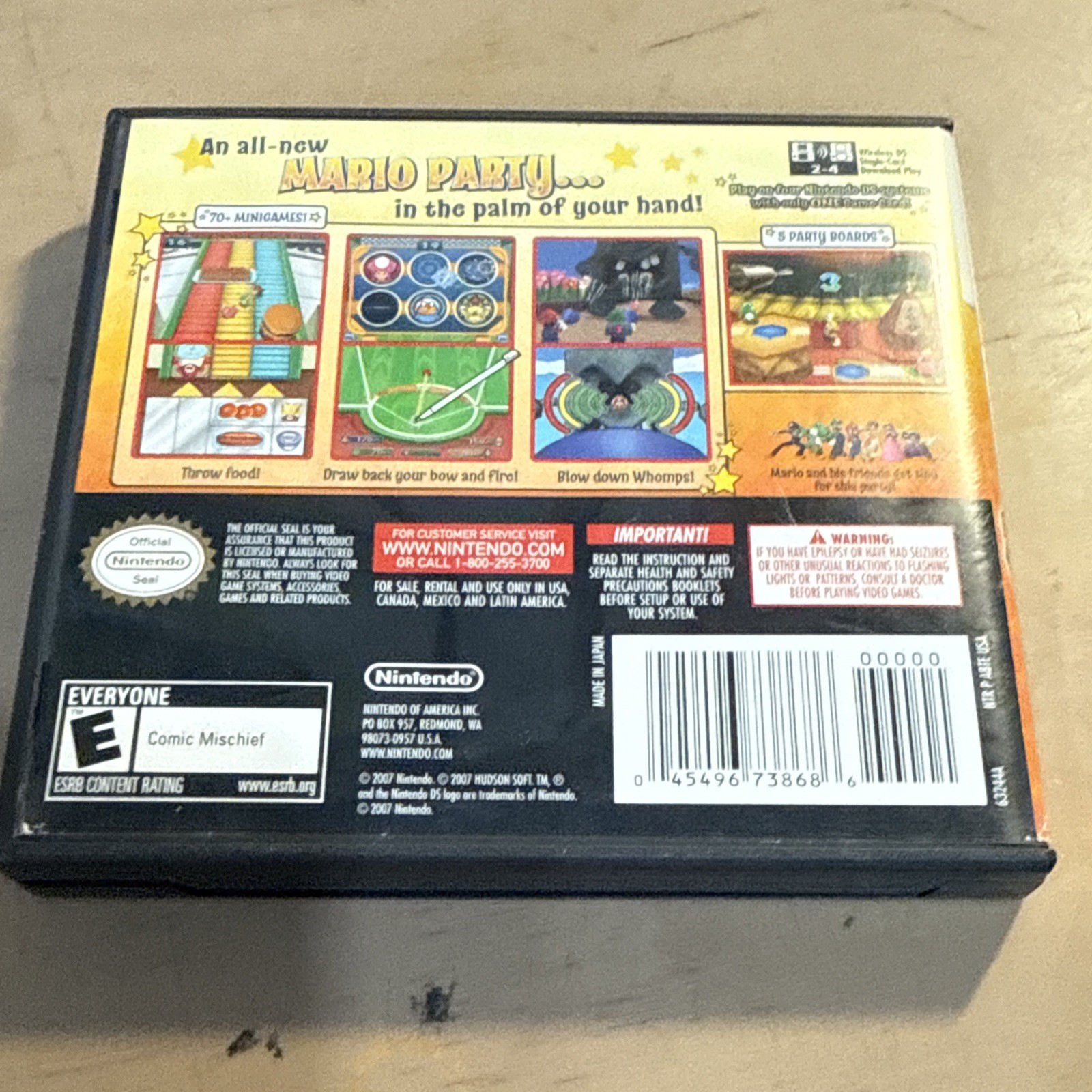 Mario Party DS (Nintendo DS, 2007) label ripped off the working