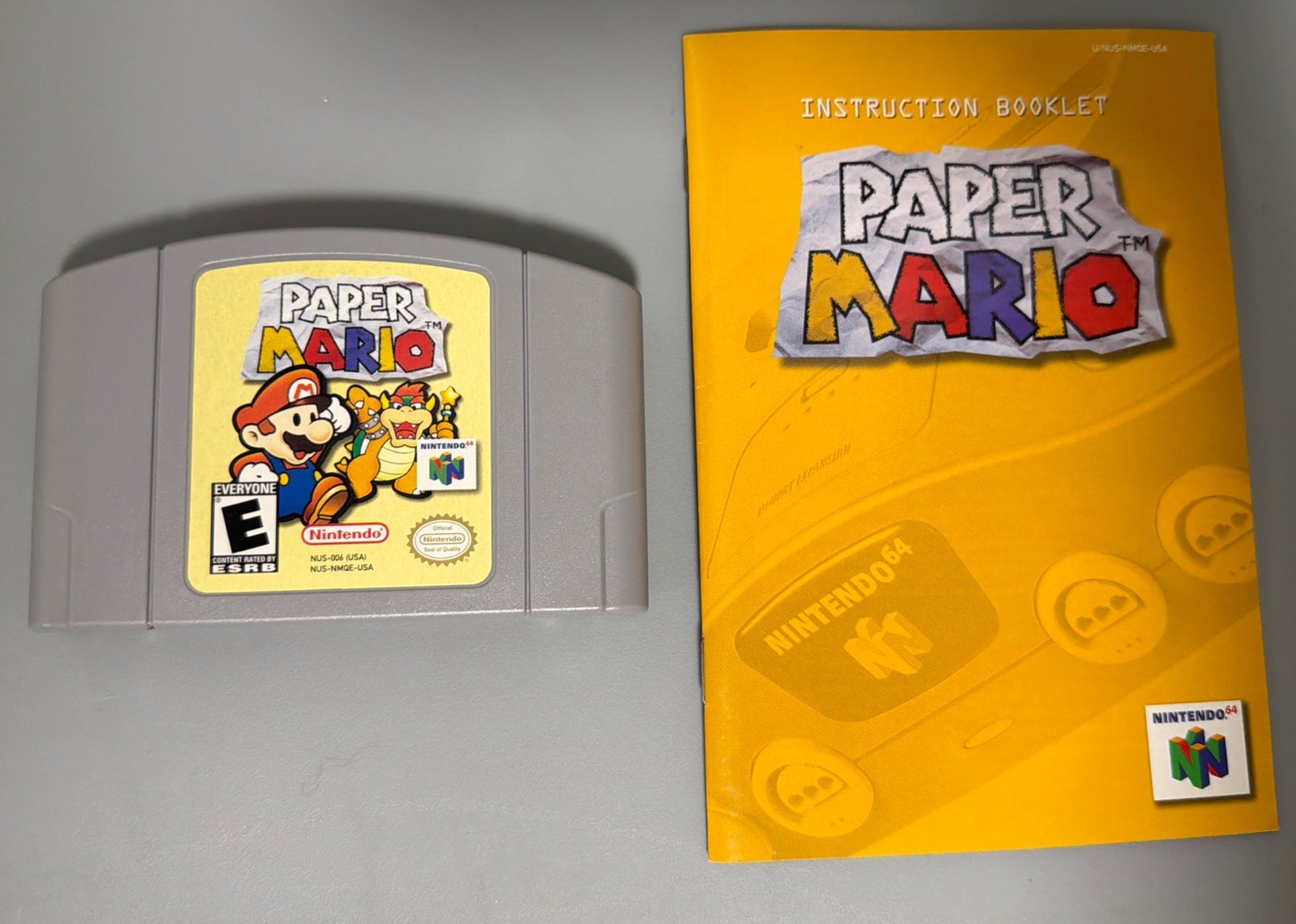 Paper Mario Nintendo 64 2001 w/ Manual 100% Authentic *Tested* *GREAT LABEL*