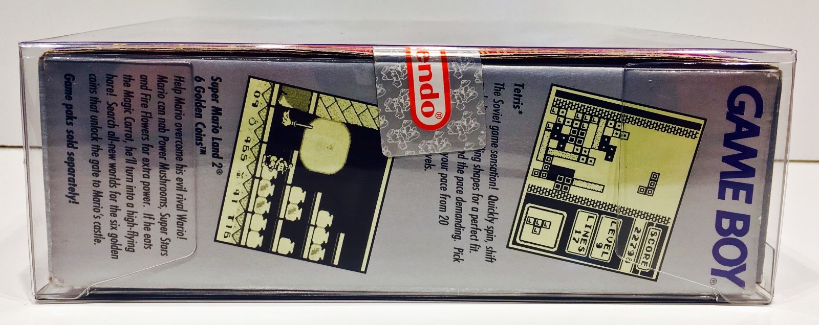 1 Clear Box Protector For The ORIGINAL GAME BOY PINK/PURPLE Console Box Case