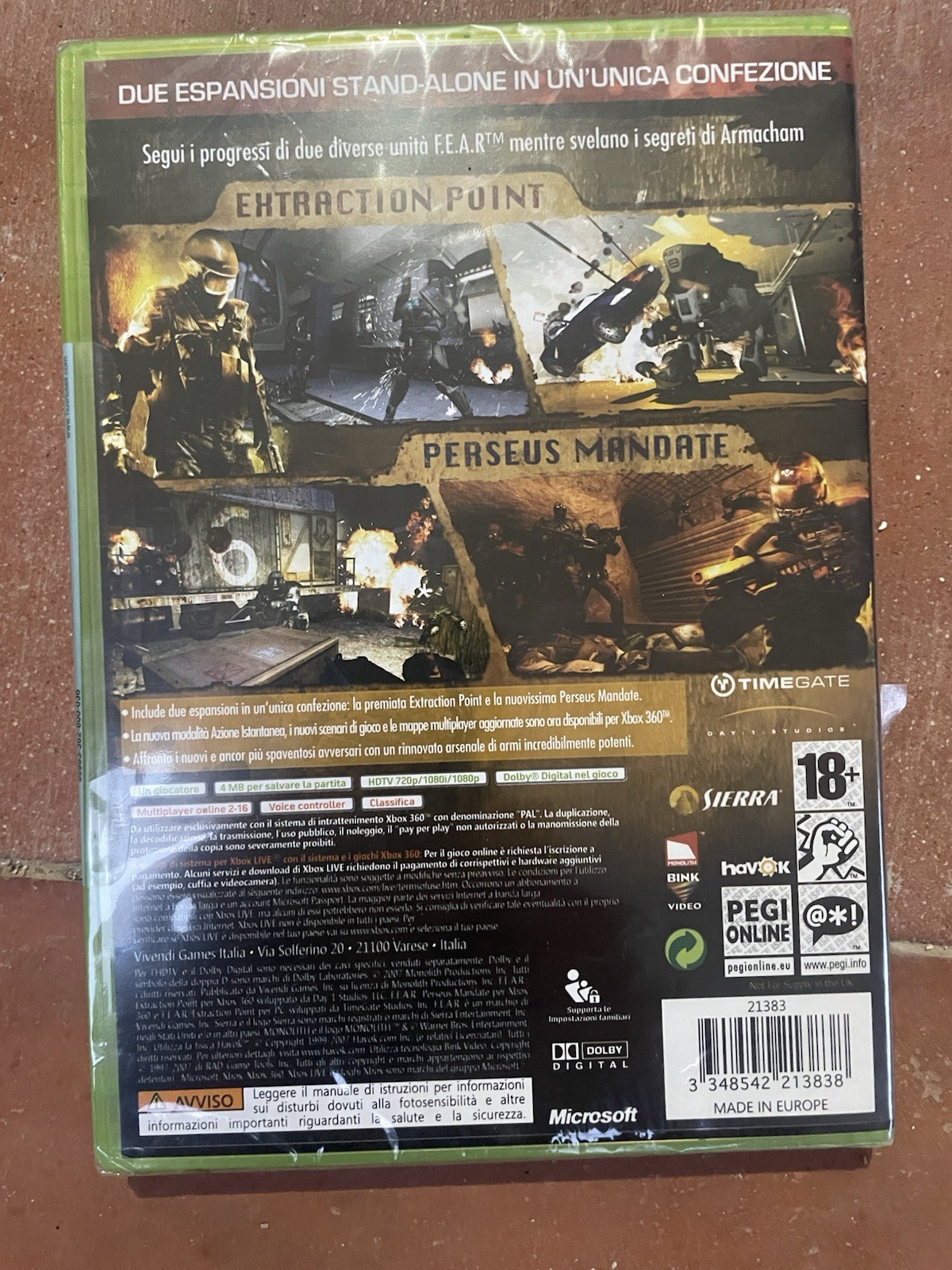 F.E.A.R XBOX 36O FEAR FILES STAND ALONE EXTRACTION POINT + PERSEUS MANDATE RARE