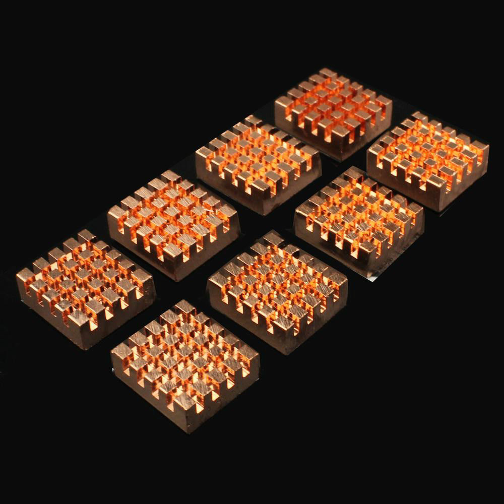 8PCS Pure Copper Cooler Heatsink for Raspberry Pi pure Copper- Adhesive included
