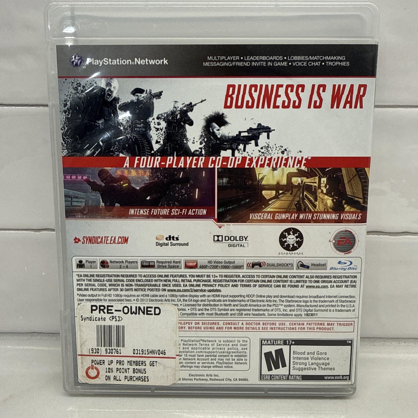 Syndicate PS3 (Sony PlayStation 3, 2012) W/Manual CIB Tested Works Fast Shipping