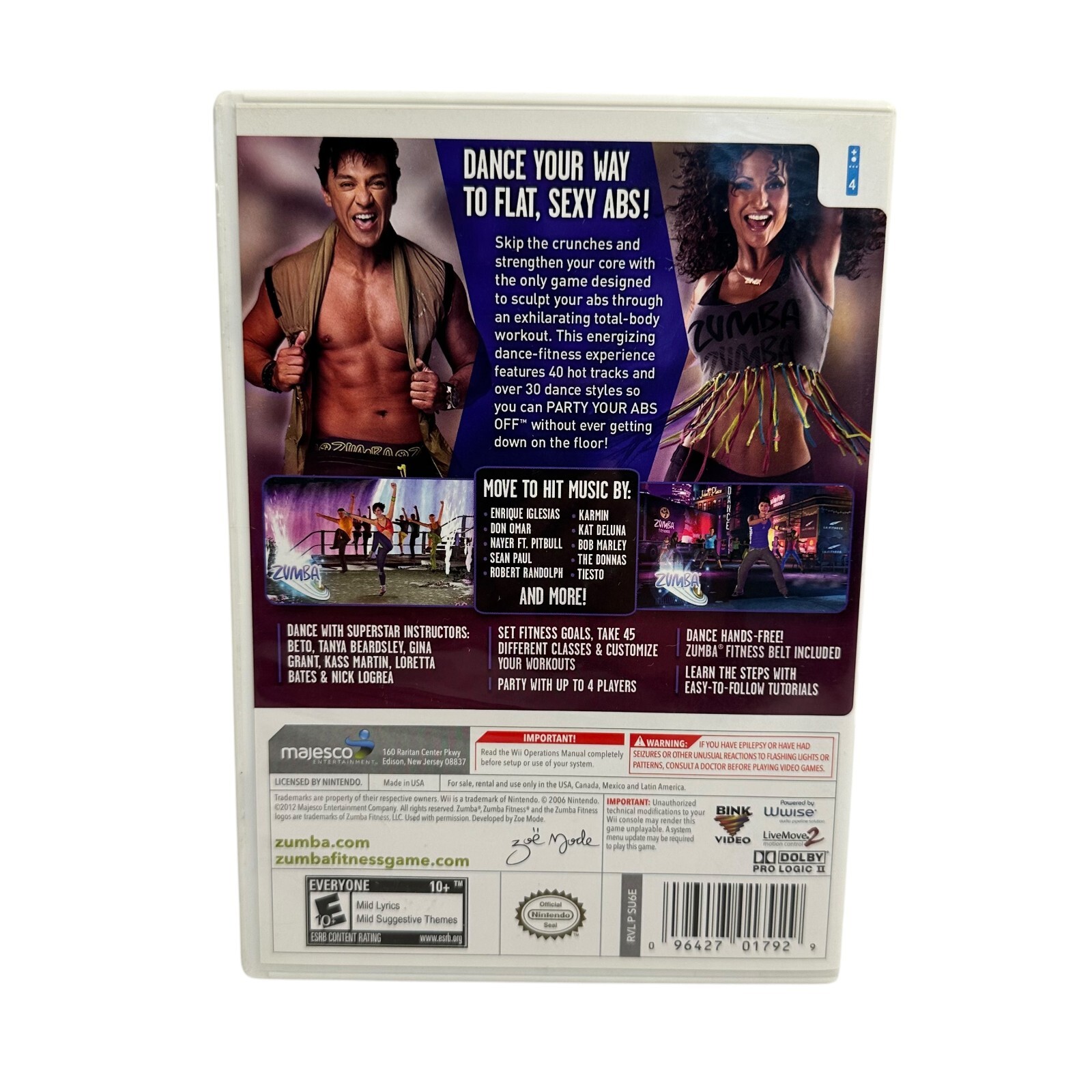 Zumba Fitness Core Nintendo Wii 2012 w/ Manual