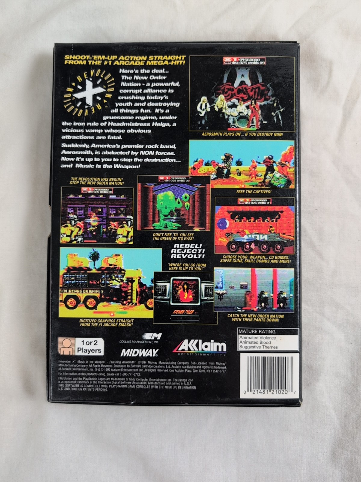 Revolution X Sony PlayStation PS1 1996 Long box Cib Manual Tested