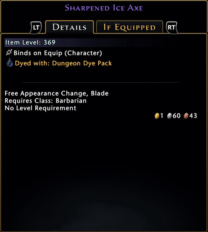 NEVERWINTER MMORPG⭐2013 LEGACY TRANSMUTE BLACK ICE AXE ⭐In-Game Content XBOX AD