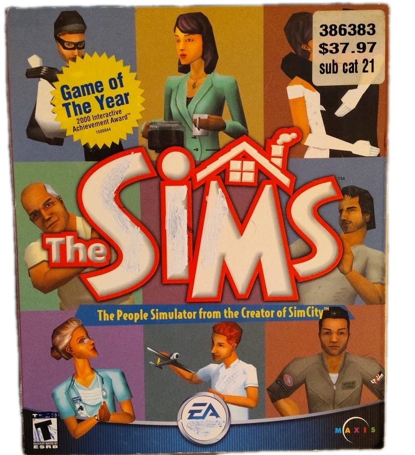 2000 The Sims The People Simulator Big Box PC Game Used CIB