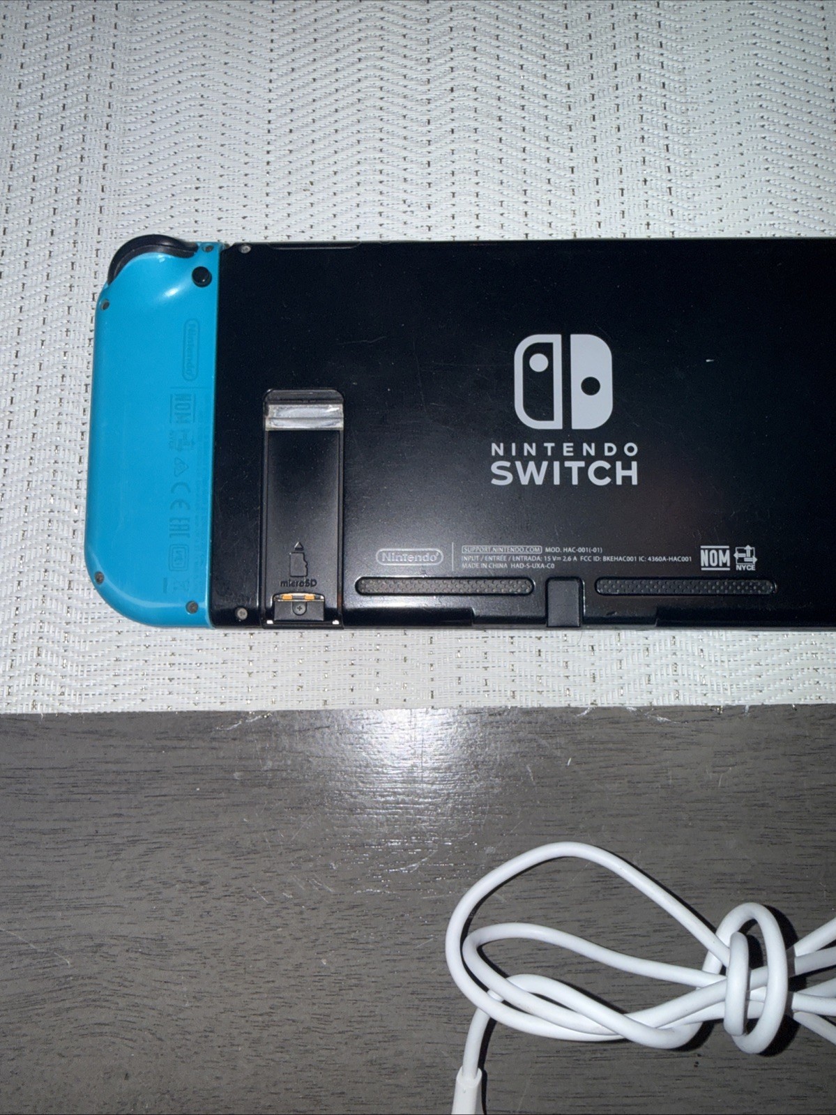 Nintendo Switch HAC-001/01 Console W/ Blue Joy-Con Controllers With Cable