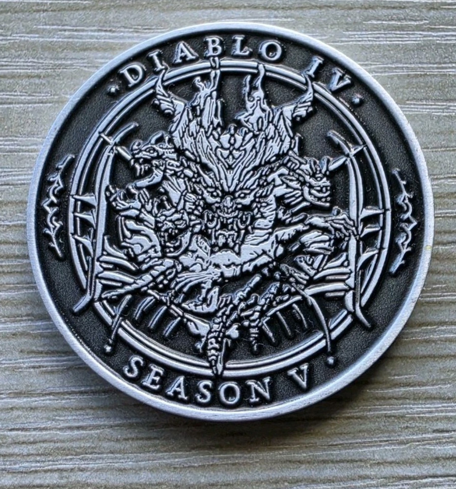 Diablo 4 IV Developer Coin Medal Season Of Infernal Horde #5 D4 Rare Blizzard PC