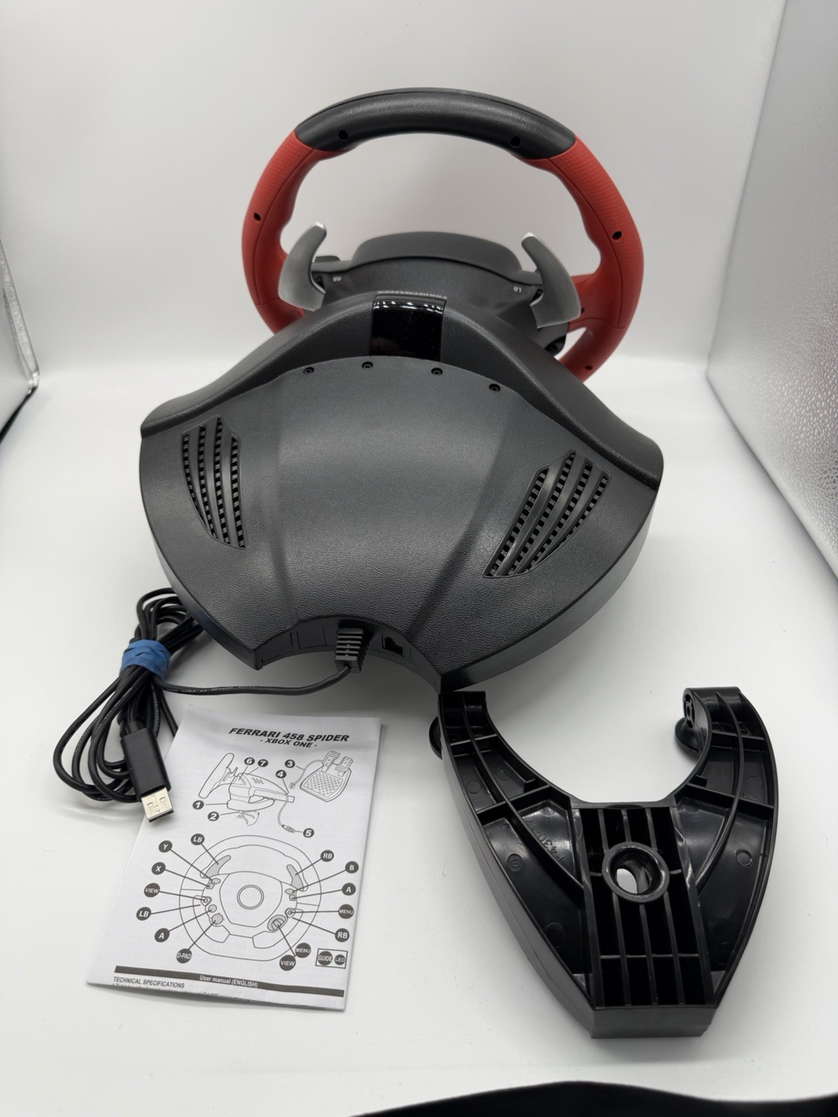 Thrustmaster Ferrari 458 Spider Racing Wheel Black Red Controller Console