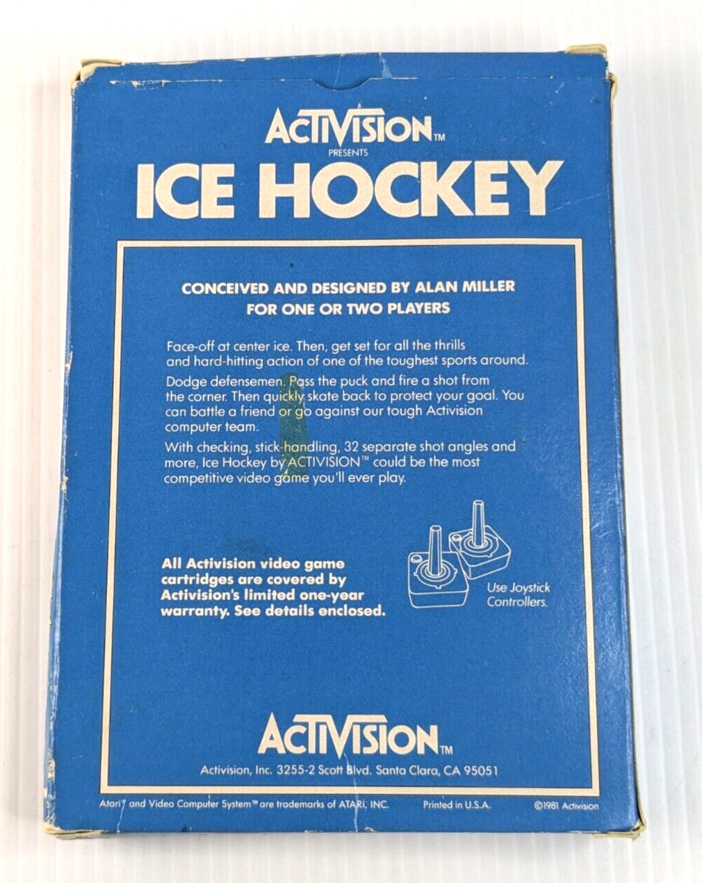 Activision Presents Ice Hockey Atari 2600 Video Game Cartridge With Box & Manual