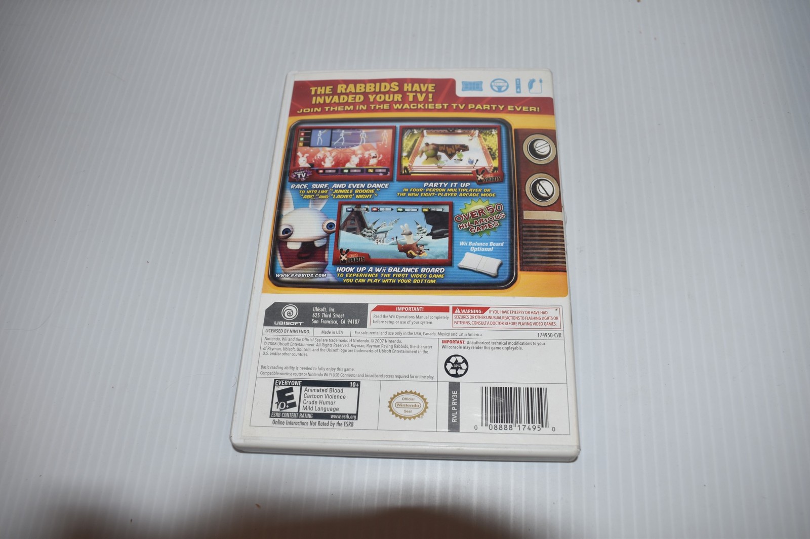 RAYMAN RAVING RABBIDS TV PARTY NINTENDO Wii VIDEO GAME (BFR64)
