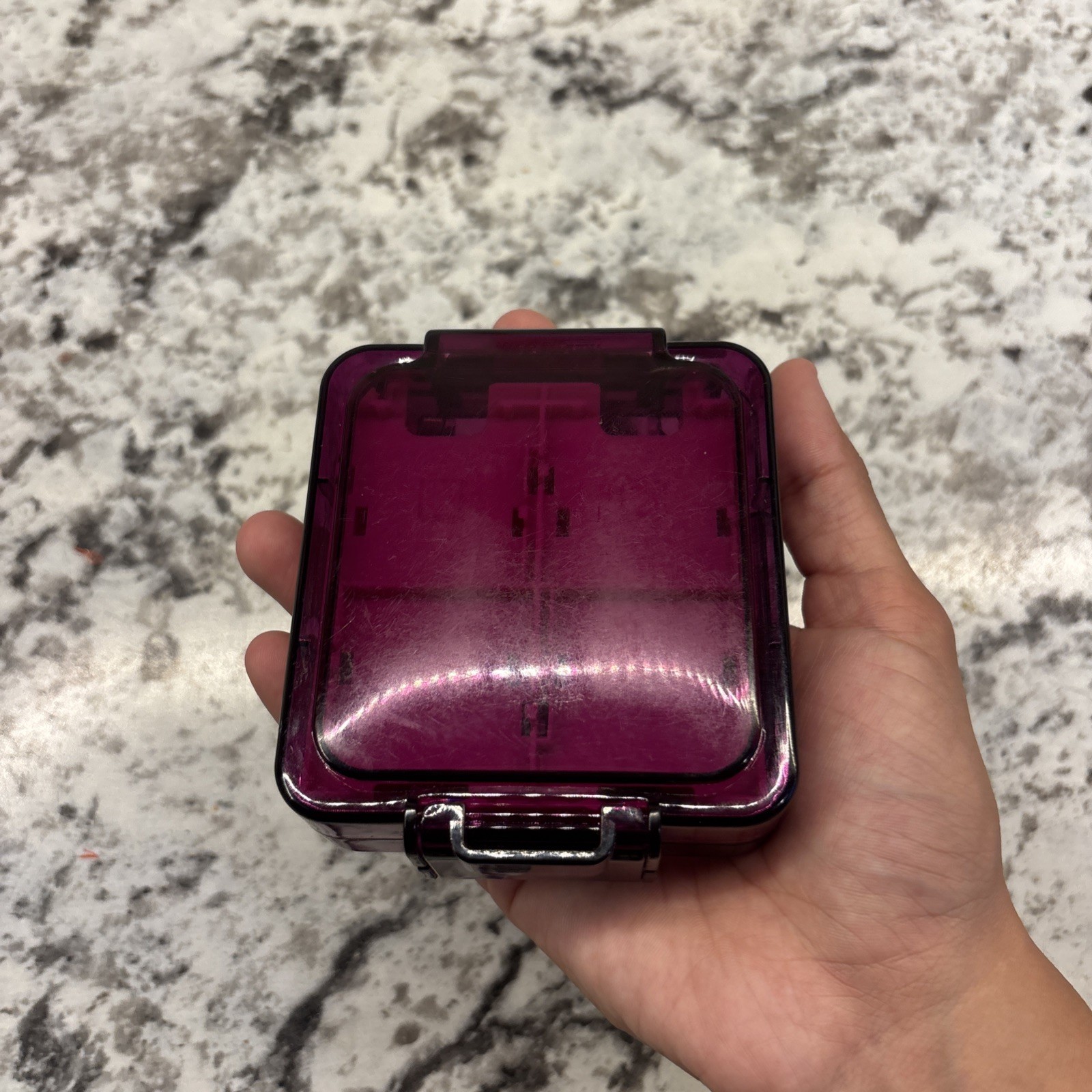 Nintendo 3DS Purple Compact Cartridge Storage Case Clear Holds Stores 16 Games