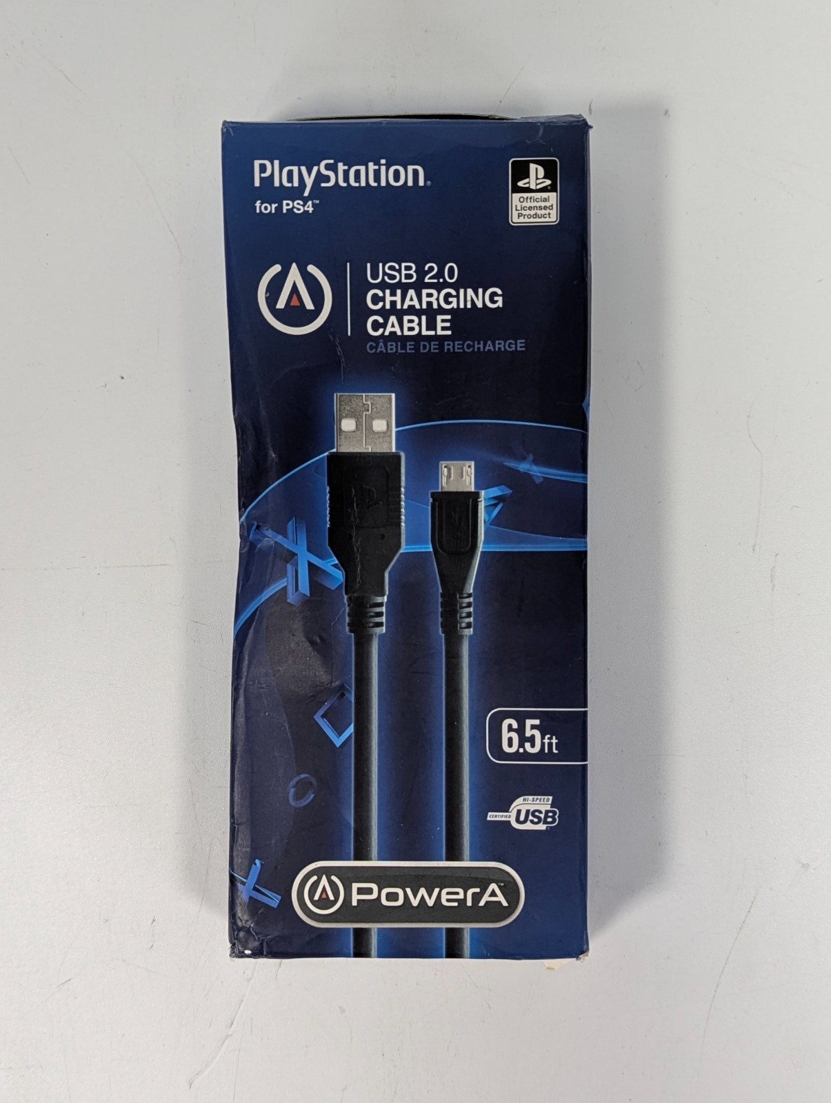PowerA 122462 USB Type-A to Micro-B Charging Cable for PlayStation 4 – 6.5ft
