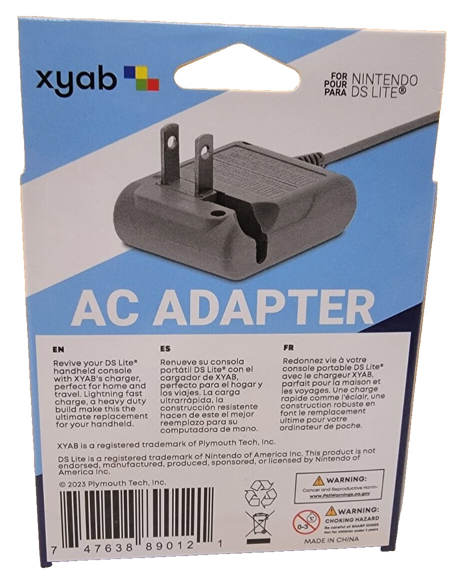 Nintendo DS Lite wall charger Heavy duty