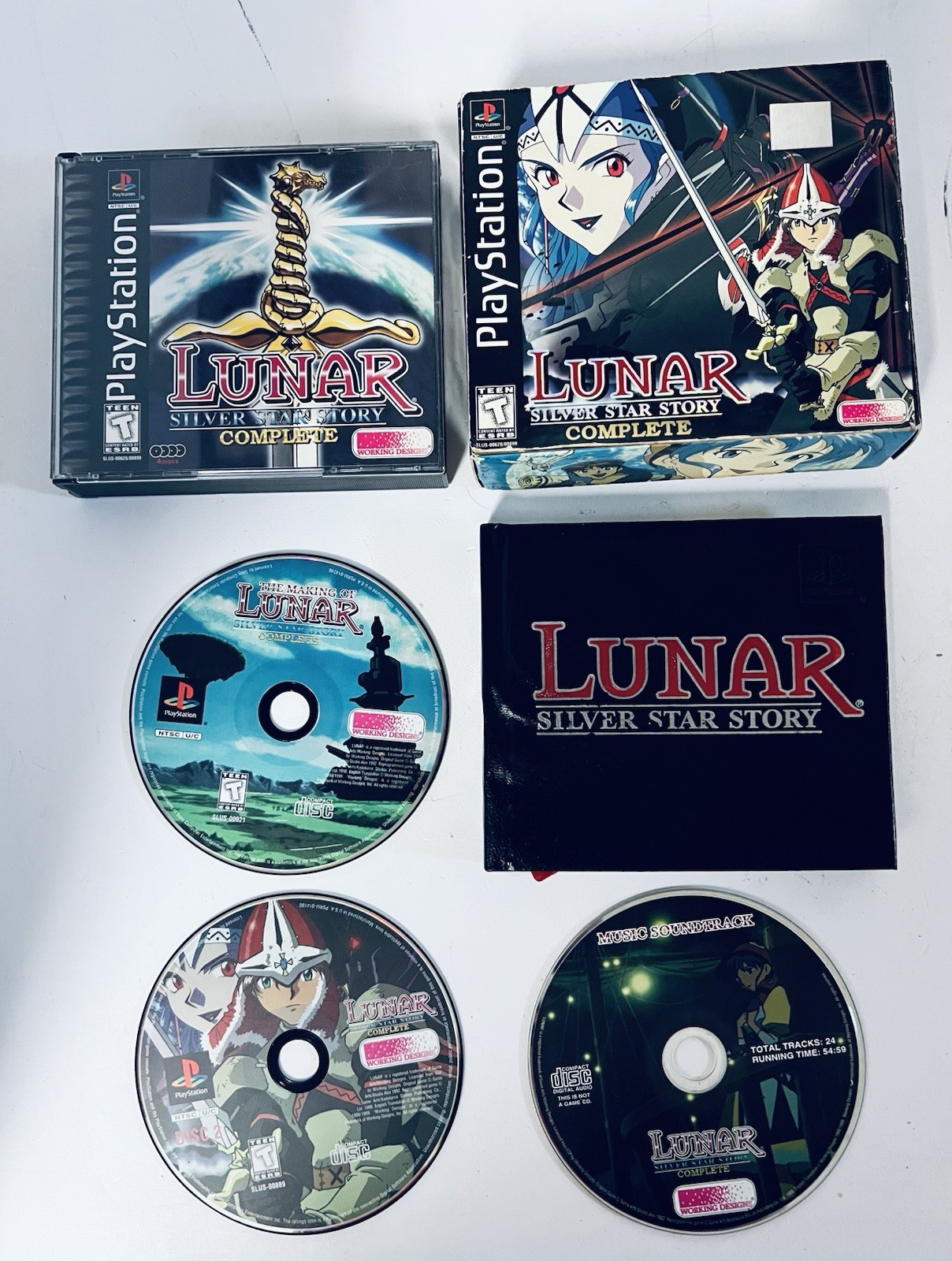 Lunar Silver Star Story Ps1 in Box w/ Music Sound Track, Disc 2 Playstation