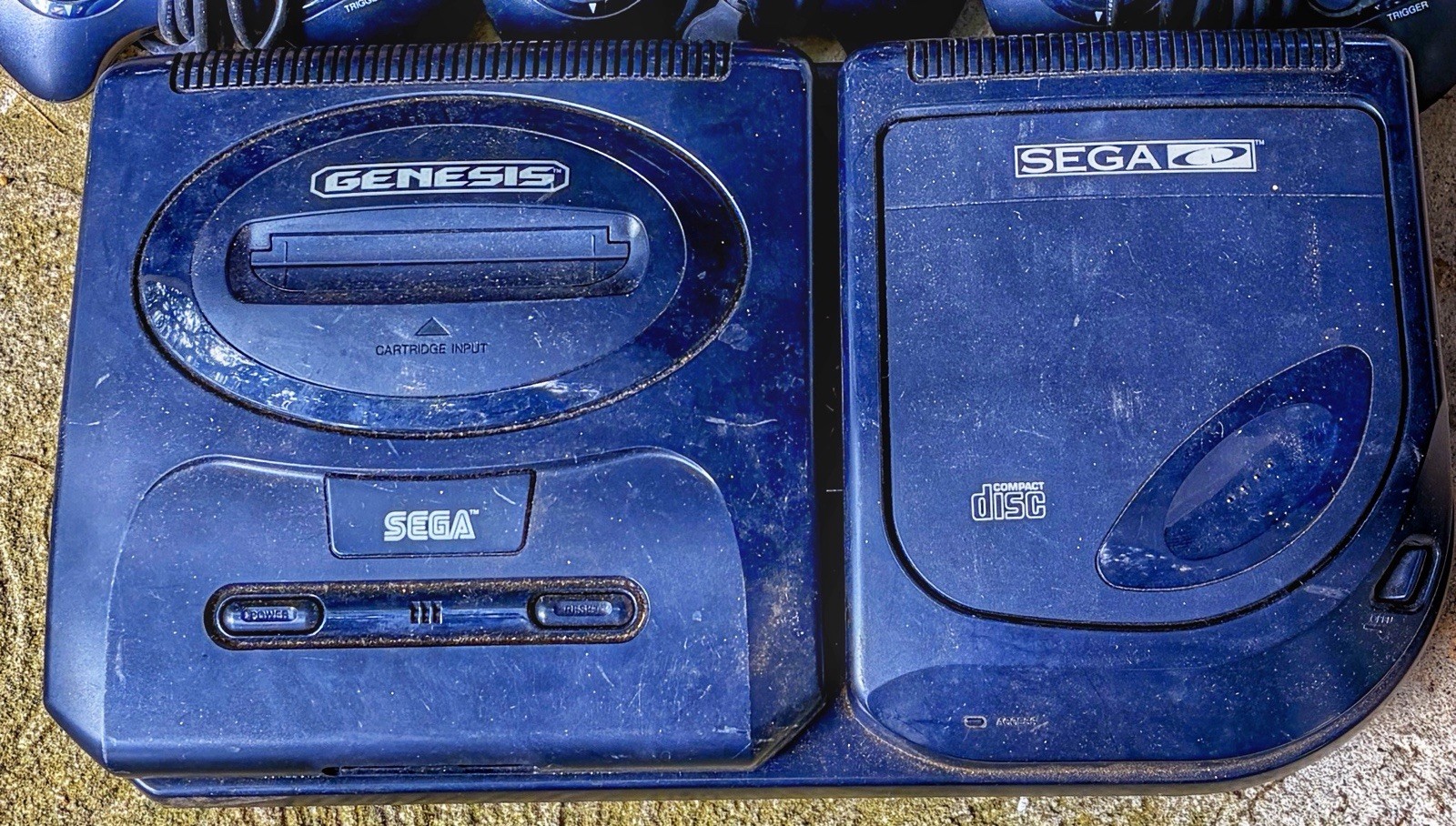 SEGA Genesis + Sega CD Bundle w 3 + Quick Shot Controllers, Games, Manual, Adapt