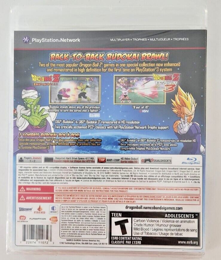 Dragon Ball Z: Budokai HD Collection PS3 Brand New Game (2012)
