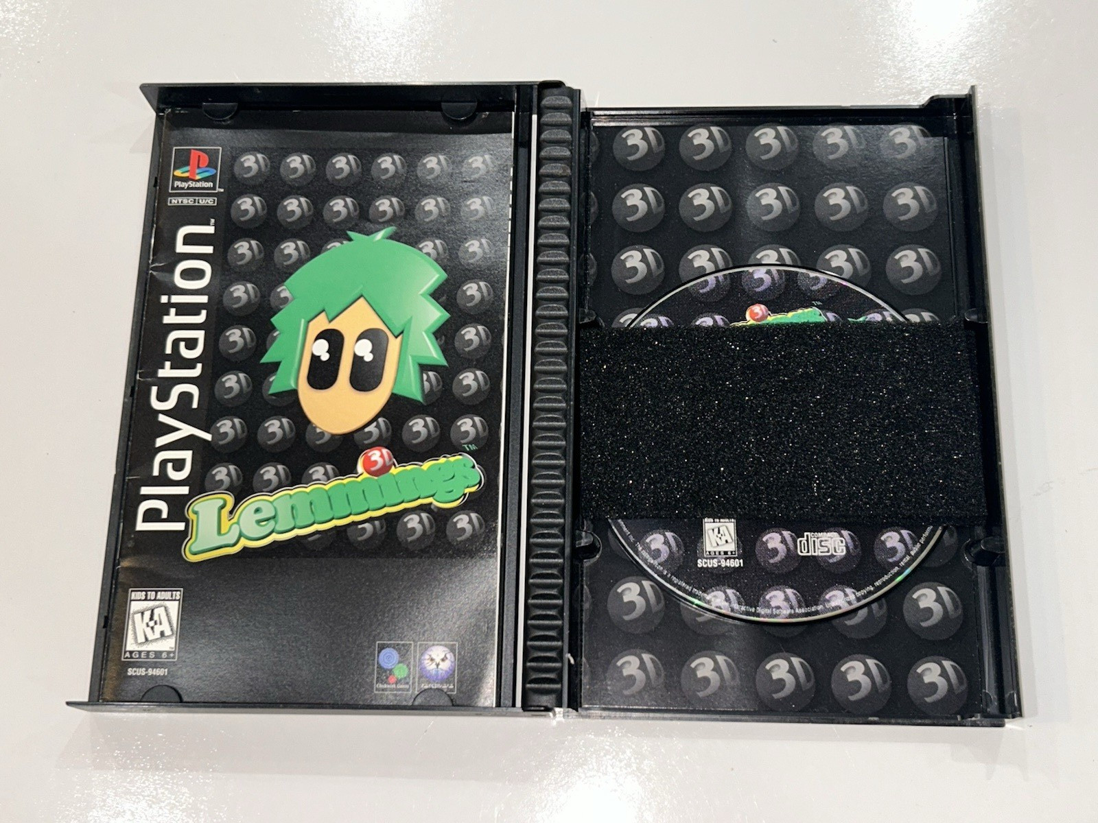 Lemmings 3D LongBox (PlayStation 1, 1995) CIB Complete w Manual + Reg + Foam EX