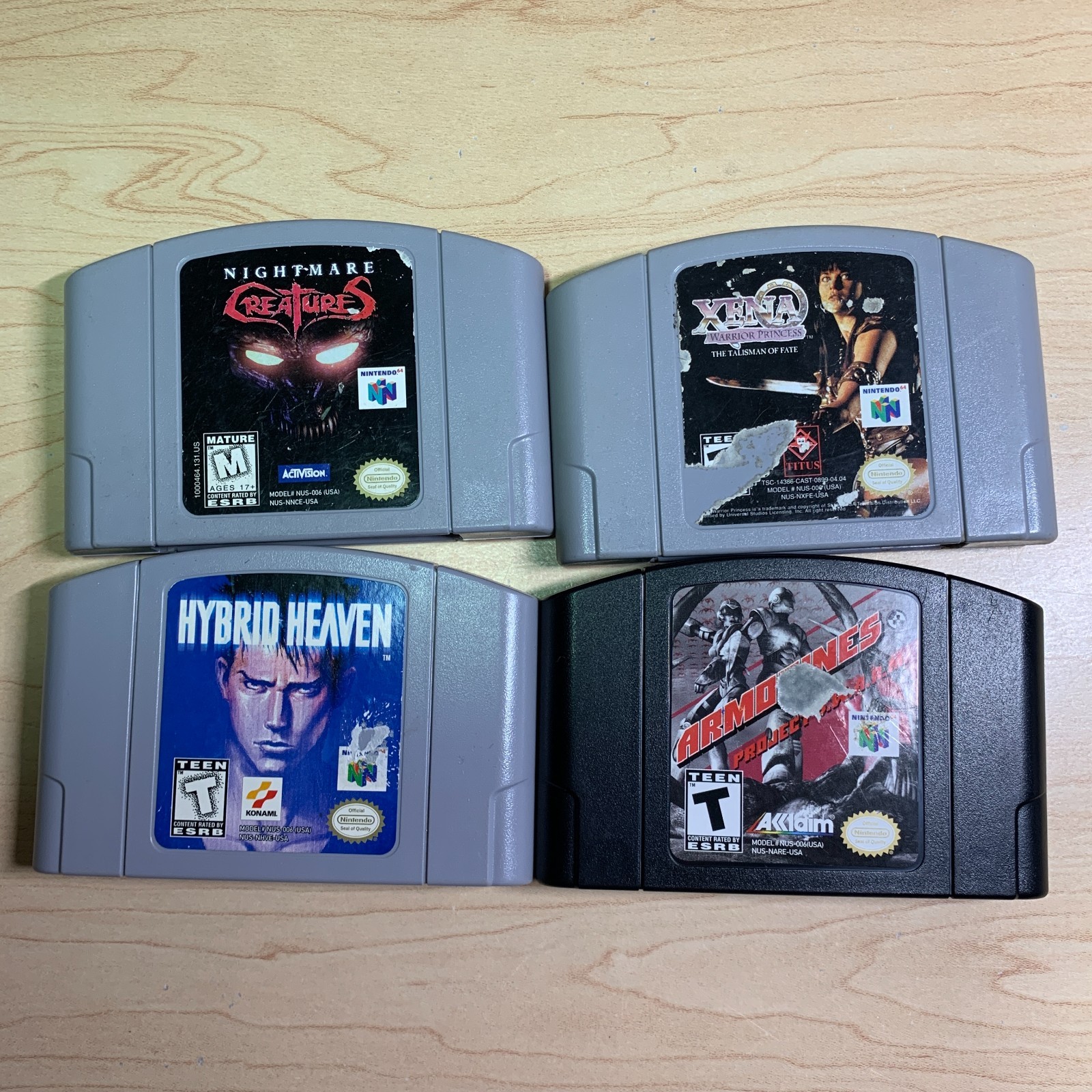 Hybrid Heaven Xena Nightmare Creatures Armorines Lot N64 Authentic Tested Clean